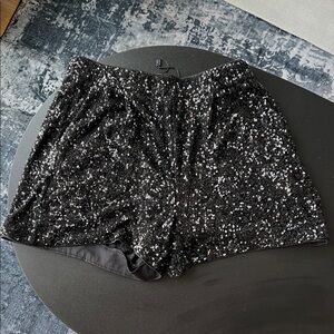 Express Black Sequin High-Waist Women’s Shorts